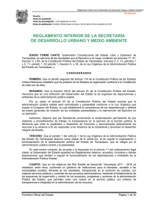 Reglamento Interior de la Secretaría de Desarrollo Urbano y Medio Ambiente