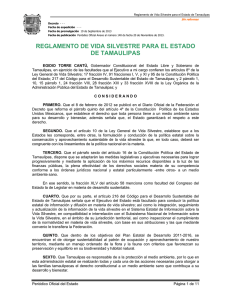 Reglamento de Vida Silvestre para el Estado de Tamaulipas