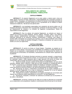 REGLAMENTO DE LIMPIEZA CIUDAD MADERO, TAMAULIPAS