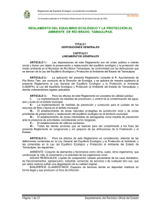 Reglamento del Equilibrio Ecológico y la Protección al Ambiente