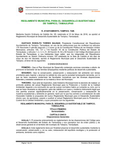 Reglamento Municipal para el Desarrollo Sustentable