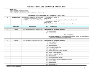 Reformas del Código Fiscal en orden cronológico