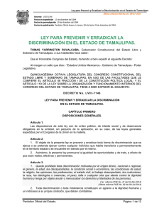 Ley para prevenir y erradicar la Discriminación en el Estado