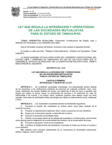 Ley que regula la integración y operatividad de las Sociedades Mutualistas para el Estado