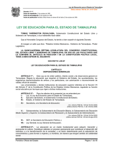 Ley de Educación para el Estado de Tamaulipas