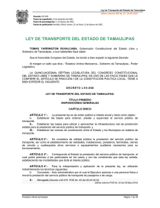 Ley de Transporte del Estado de Tamaulipas