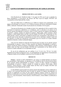Resolución de Alcaldía de 22 de septiembre de 2014