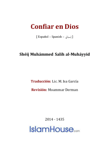 Confiar en Dios Shéij Muhámmed  Salih al-Muháyyid Traducción: