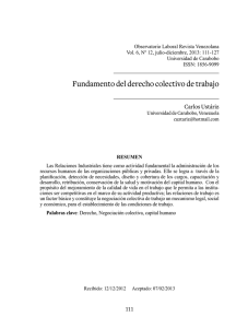 Observatorio Laboral Revista Venezolana Vol. 6, Nº 12, julio-diciembre, 2013: 111-127