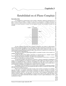 Capitulo 3 Parte 2: Estabilidad en el Plano Complejo