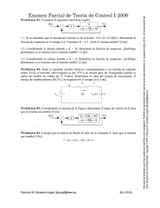 Examen Parcial de Teoría de Control I-2006 ( )( )