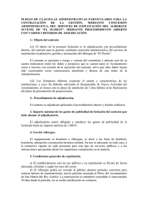 PLIEGO  DE  CLÁUSULAS  ADMINISTRATIVAS  PARTICULARES ... CONTRATACIÓN DE LA