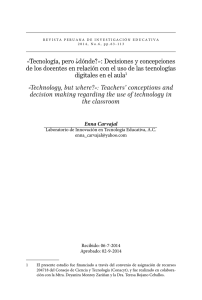 «Tecnología, pero ¿dónde?»: Decisiones y concepciones de los docentes en relación con el uso de las tecnologías digitales en el aula