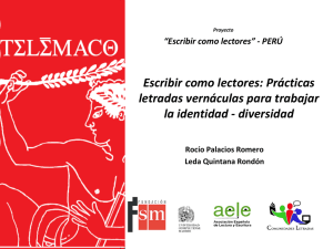 Escribir como lectores: prácticas letradas vernáculas para trabajar la identidad – diversidad