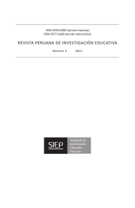 RevISta PeRuaNa de INveStIgacIóN educatIva ISSN 2076-6300 (versión impresa)