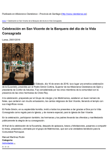 Celebración en San Vicente de la Barquera del día de... Consagrada