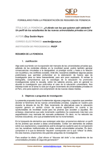 ¿A dónde van los que quieren salir adelante? Un perfil de los estudiantes de las nuevas universidades privadas en Lima