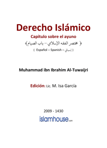 Derecho Isl&aacute;mico Cap&iacute;tulo sobre el ayuno Edici&oacute;n