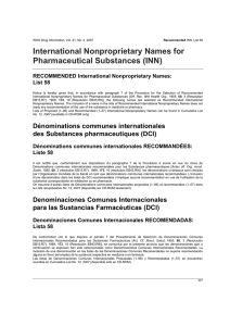 International Nonproprietary Names for Pharmaceutical Substances (INN) RECOMMENDED International Nonproprietary Names: List 58