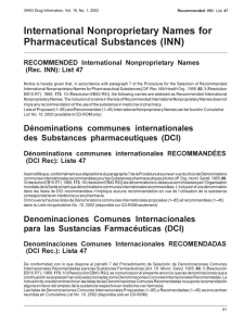 International Nonproprietary Names for Pharmaceutical Substances (INN) (Rec. INN): List 47
