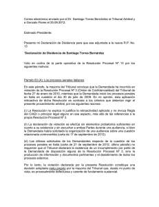 Statement of Dissent to Procedural Order No. 13 (Spanish)