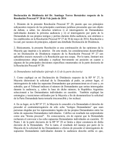 Statement of Dissent of Dr. Santiago Torres Bernárdez to Procedural Order No. 28 (Spanish)