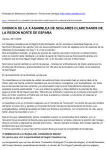 CRONICA DE LA X ASAMBLEA DE SEGLARES CLARETIANOS DE