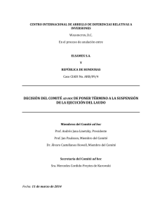Decision on the Termination of the Stay of Enforcement of the Award (Spanish)