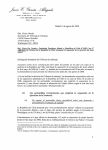 Claimant's Observations to Chile's Petition to Stay Enforcement of the Award (Spanish)