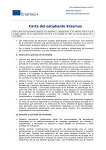 Carta Estudiante ERASMUS+