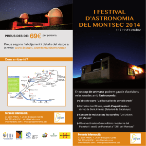 Programa Primer Festival de Astronomía del Montsec