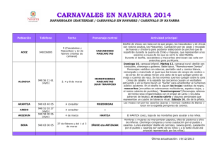 Calendario carnavales 2014 Pirineo navarro