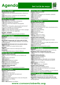 Agenda de eventos del mes de mayo 2013