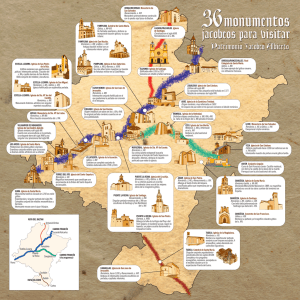 Mapa 36 monumentos jacobeos para visitar en Navarra