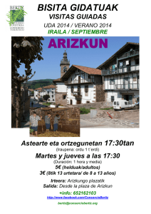 Horario visitas guiadas en Arizkun