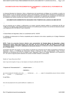 Documentación para procedimientos de planeamiento y licencias en el Ayuntamiento de Málaga