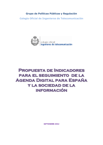 Propuesta de indicadores para el seguimiento de la Agenda Digital para España y la Sociedad de la Información