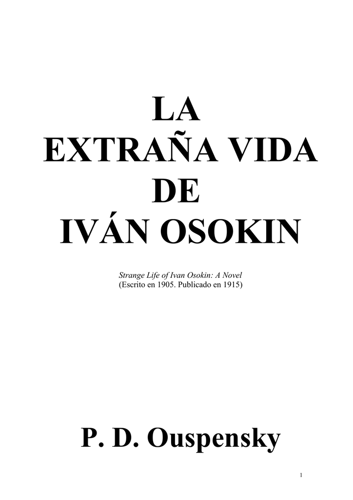 Ouspensky Pd La Vida De Ivan Osokin Pdf - 