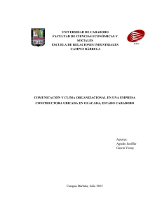 UNIVERSIDAD DE CARABOBO FACULTAD DE CIENCIAS ECONÓMICAS Y SOCIALES ESCUELA DE RELACIONES INDUSTRIALES