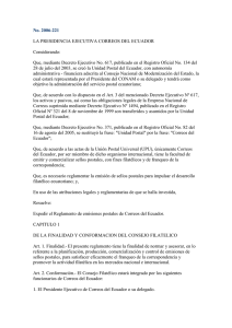Ley Nº 2006-221 Finalidad y Conformación del Consejo Filatélico