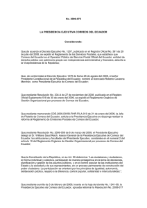 Ley Nº 2009-075 Reforma a la Conformación del Consejo Filatélico