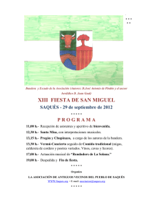 Programa XIII Fiesta de San Miguel, en Saqués