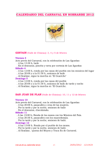 Agenda carnavales Sobrarbe (Pirineo aragonés)