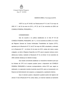 CFP. Resolución 5/2015: Puesta a disposición CITC merluza común
