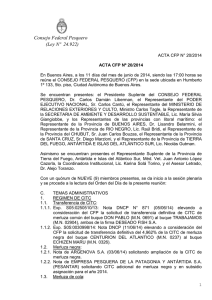 CFP. Acta Nº 20/2014. Transferencias de CITC, Vieira patagónica, entre otros temas