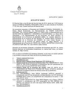 ACTA CFP Nº 18/2014 - CITC. Vieira patagónica. Prospección de langostino, entre otros temas