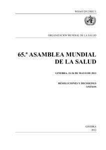 65.ª ASAMBLEA MUNDIAL DE LA SALUD  WHA65/2012/REC/1