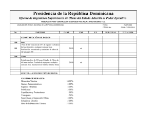 Presidencia de la República Dominicana CONSTRUCCIÓN DE POZOS