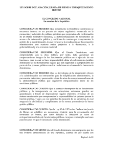 LEY SOBRE DECLARACIÓN JURADA DE BIENES Y ENRIQUECIMIENTO ILÍCITO  EL CONGRESO NACIONAL