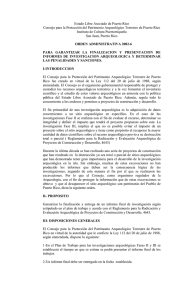 Orden Administrativa para garantizar la finalización y presentación de informes de investigación arqueológica y determinar sanciones y penalidades (OE- 2002-6)